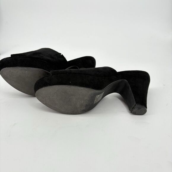 Allegra K Sandals Womens Size 9 Black Suede Block Heel Platform Open Toe - Picture 5 of 13